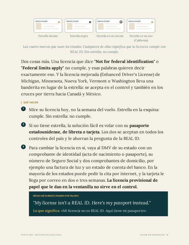 Página 10 de Volar sin sorpresas: la frase en inglés, lo que significa y qué responder si le dicen que no.